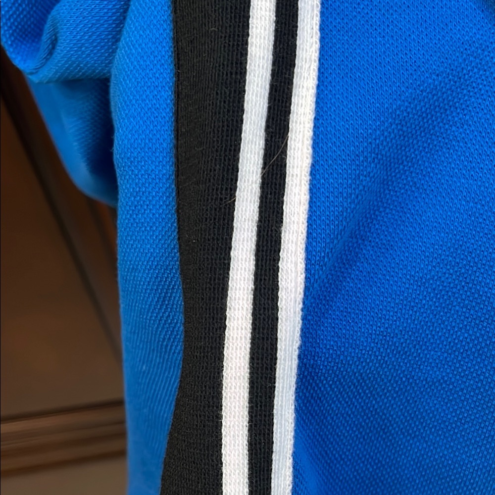 T by Talbots Blue Knit Dress with Black/White Side Striped - Picture 4 of 6